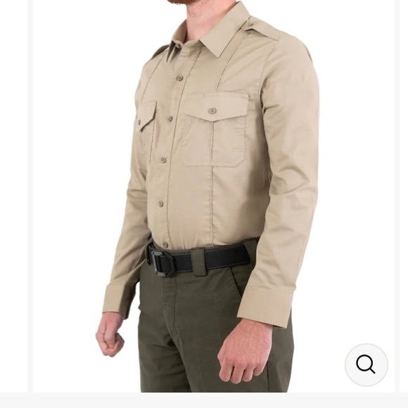 Affinity Apparel tan uniform shirt double breast pockets various sizes NWOT - Picture 2 of 3